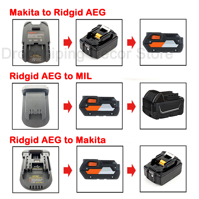Power Tools Ridgid - Battery Adapter Converter For Makita to