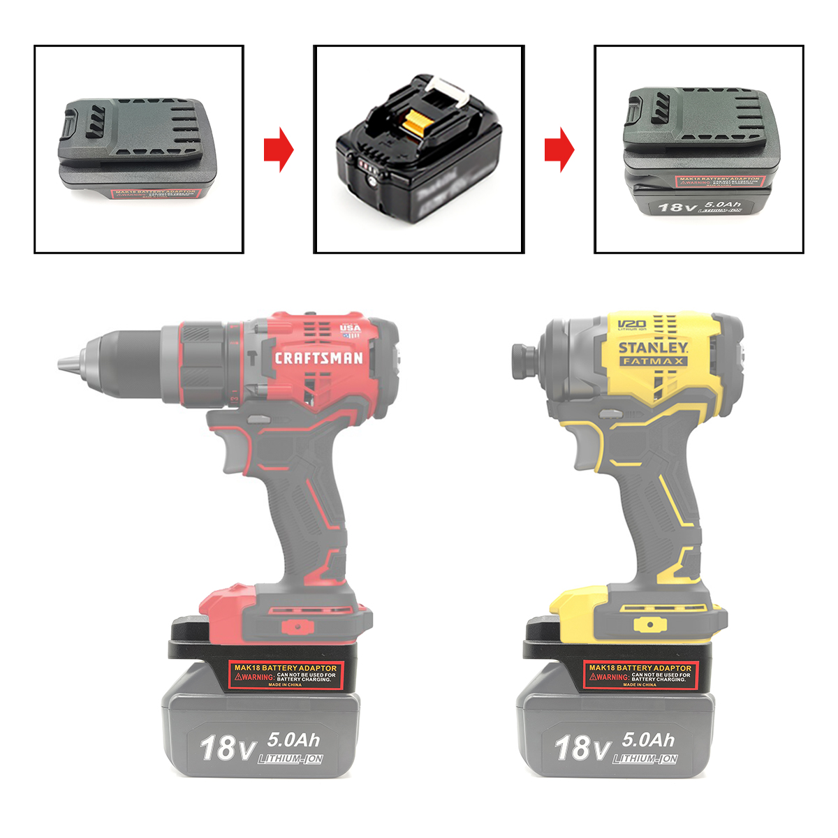 Power Tools Stanley - Battery Adapter Converter for Makita 18V