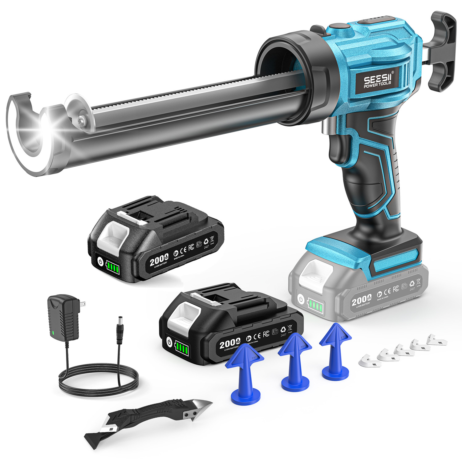 Power Tools Diy - SEESII Electric Caulking Gun No Drip