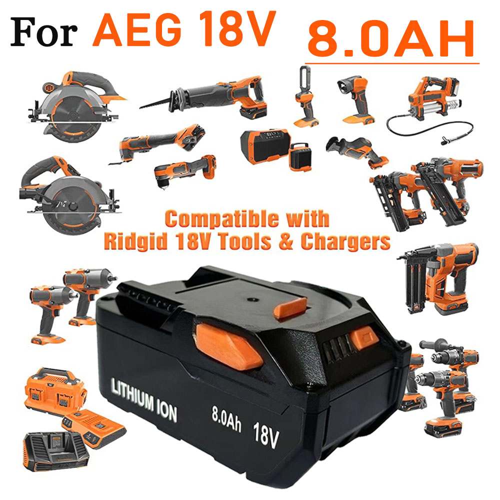 Power Tools Ridgid - For AEG 18V Battery 8.0AH Lithium