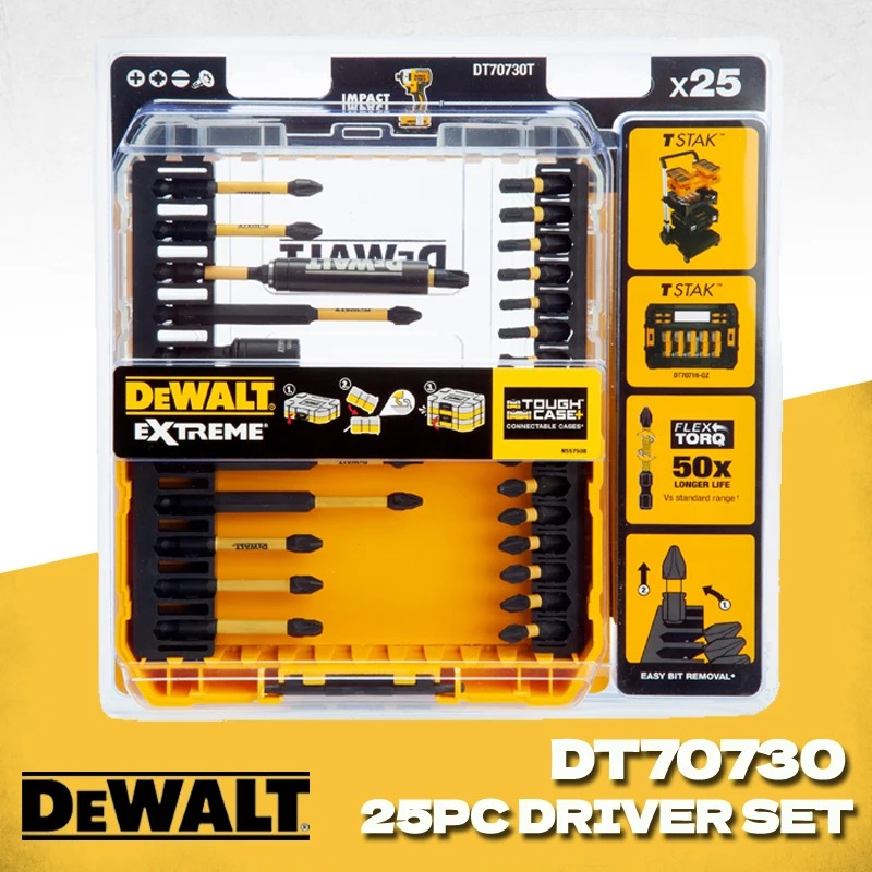 Power Tools Zones - DEWALT DT70730T 25Pcs Extreme Flextorq Bit
