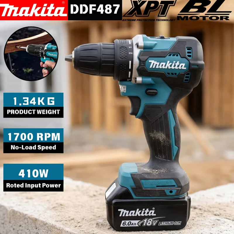 Power Tools Makita - Makita DDF487 Cordless Driver Drill Brushless