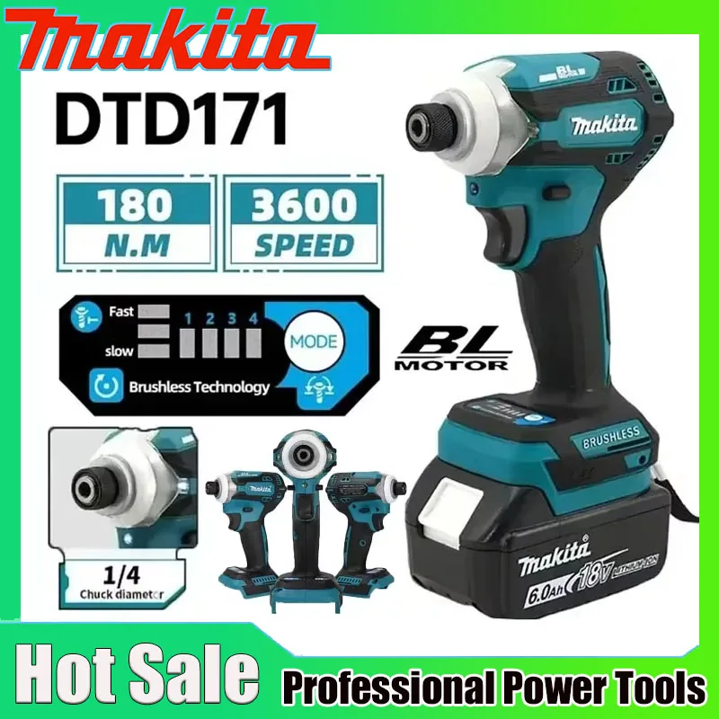 Power Tools Makita - Makita DTD171 Brushless Impact Driver Rechargeable