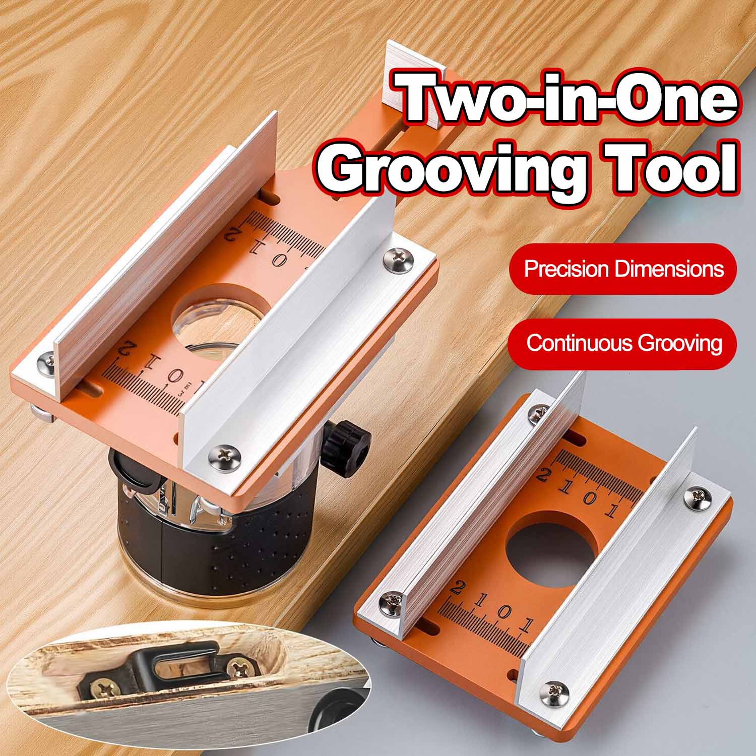 Router Trim Base - Wood Router Slotting Locator Accurate Slotted