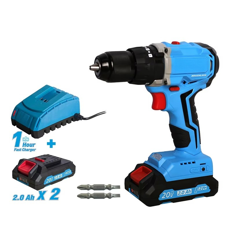 Power Tools Set - 20v Cordless Brushless Drill Power Tool